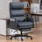 Pu Leather Cross-Legged Office Chair With Flip-Up Arms And Headrest, High-Back Ergonomic Swivel Executive Chair With Footrest And Side Pockets-1138233728