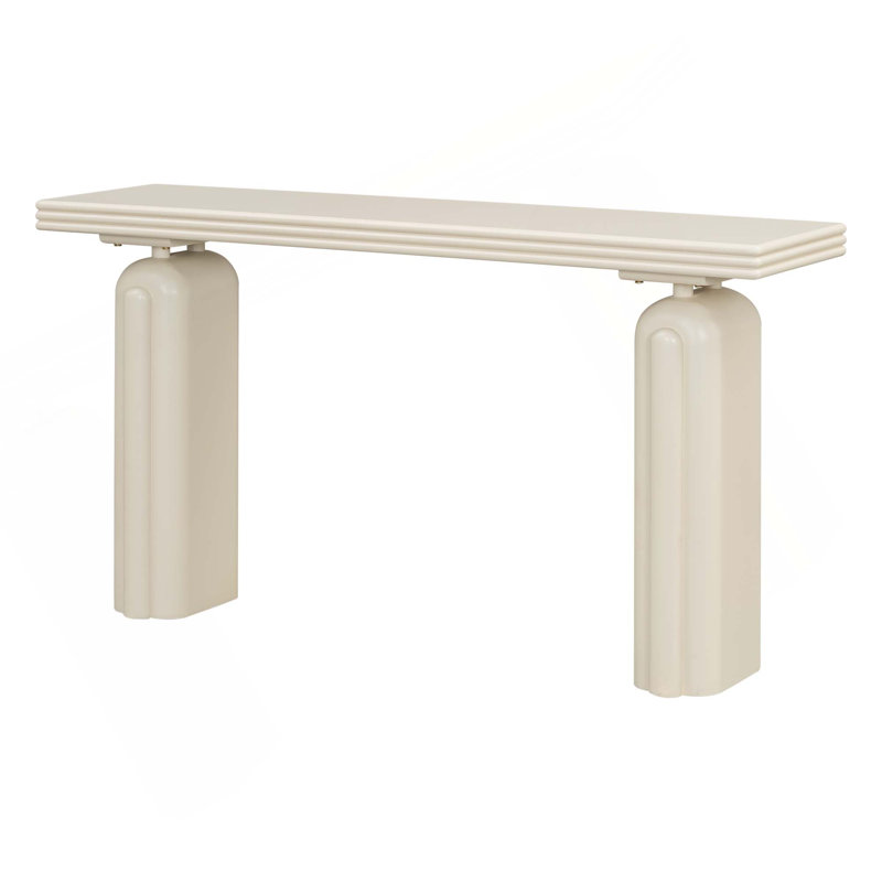 Console élégante et luxueuse en placage d'acacia, Beige
