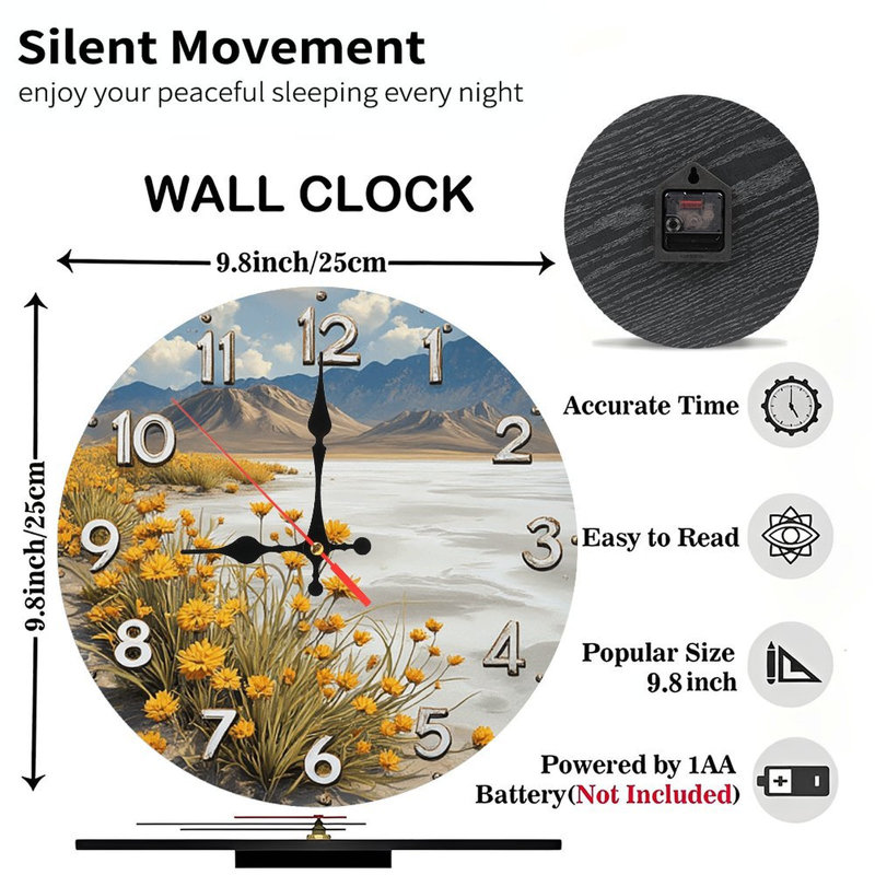 Horloge murale jaune