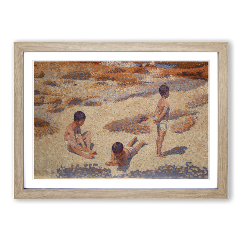 The Beach at Cabasson by Henri-Edmond Cross - Picture Frame Painting, Oak Framed, 48cm H x 65cm W x 2cm D