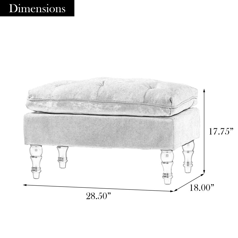 Upholstered Ottoman, Cream