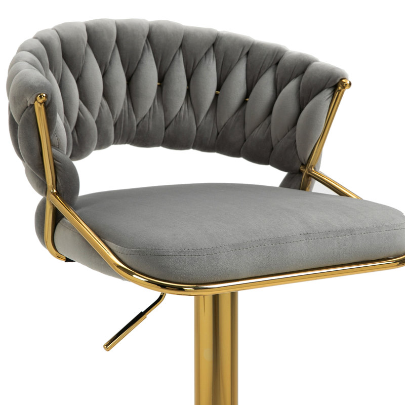 Tabouret de bar Christal, Doré, Gris