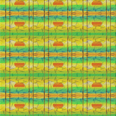 Vert abstrait/jaune/Tapis décoratif orangé