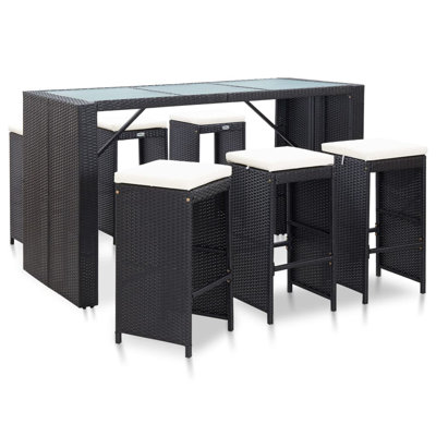 Ensemble de bar d'extérieur noir et blanc