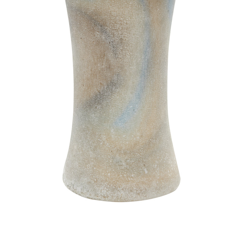 Vase Cole et gris en verre patiné avec textures bleu et brun clair