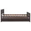 Lit plateforme simple avec lit gigogne escamotable, cadre de lit en bois de pin massif avec tête de lit à lattes et lattes de bois robustes, aucun sommier tapissier requis-1908990548