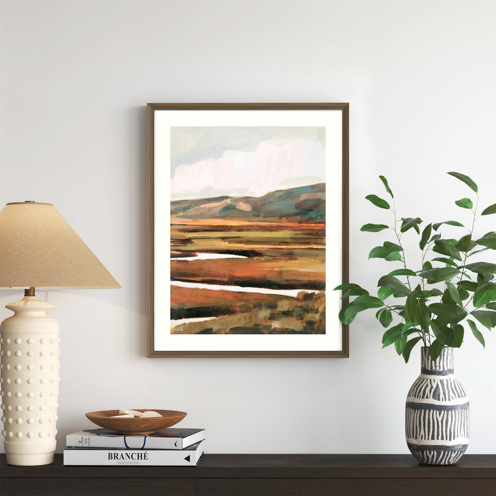 Mountain Field II by Victoria Borges, 29" H x 23" W, Black