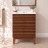 24'' Mid-Century Modern Single Bathroom Vanity Set With Sink Top, Soft-Close Doors