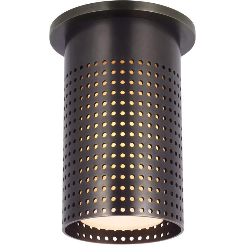 Kelly Wearstler Precision Short Monopoint Flush Mount, Bronze, 6.25" H x 3.5" W x 3.5" D