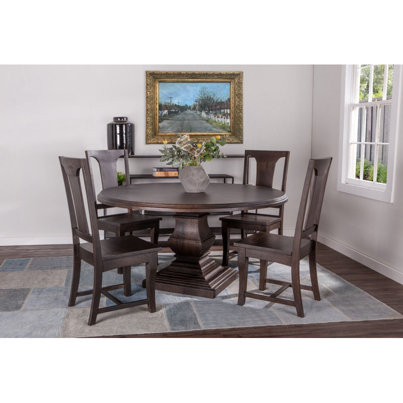 Nimes Round Solid Wood Dining Table, 72" L x 72" W