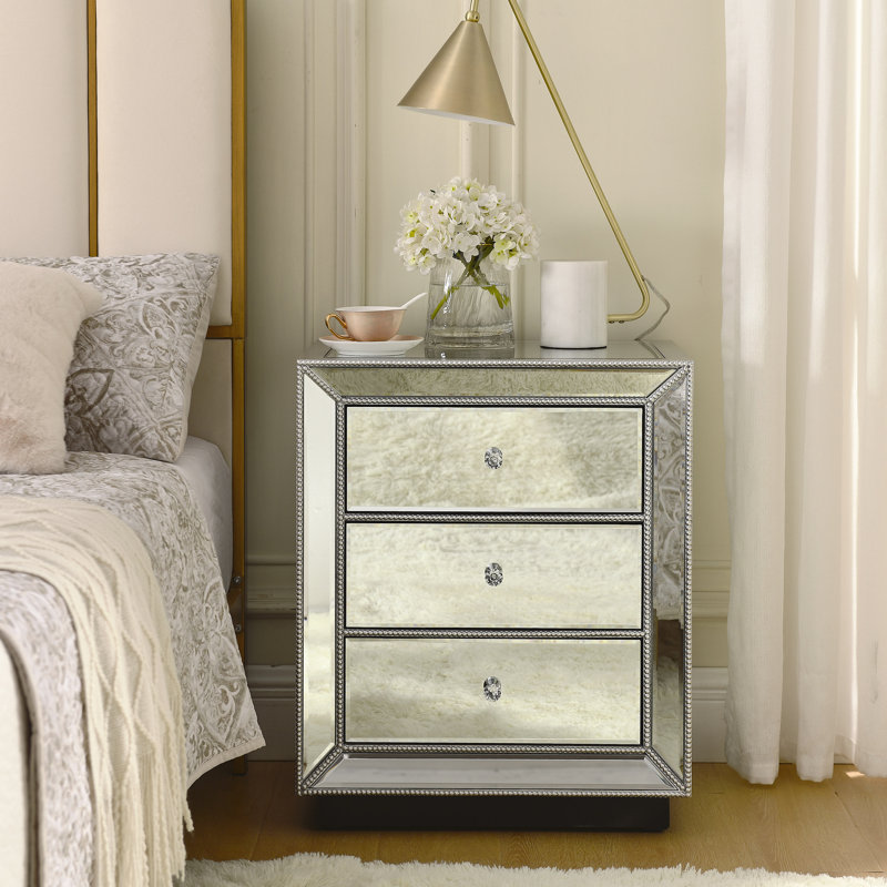 Mirror Three Drawer Cabinet