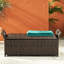 Banc de terrasse moderne avec rangement - fini multi brun et espace extérieur stylé