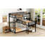 Lit superposé simple en L en forme de L, noir (ANCIEN SKU: MF285891AAB)