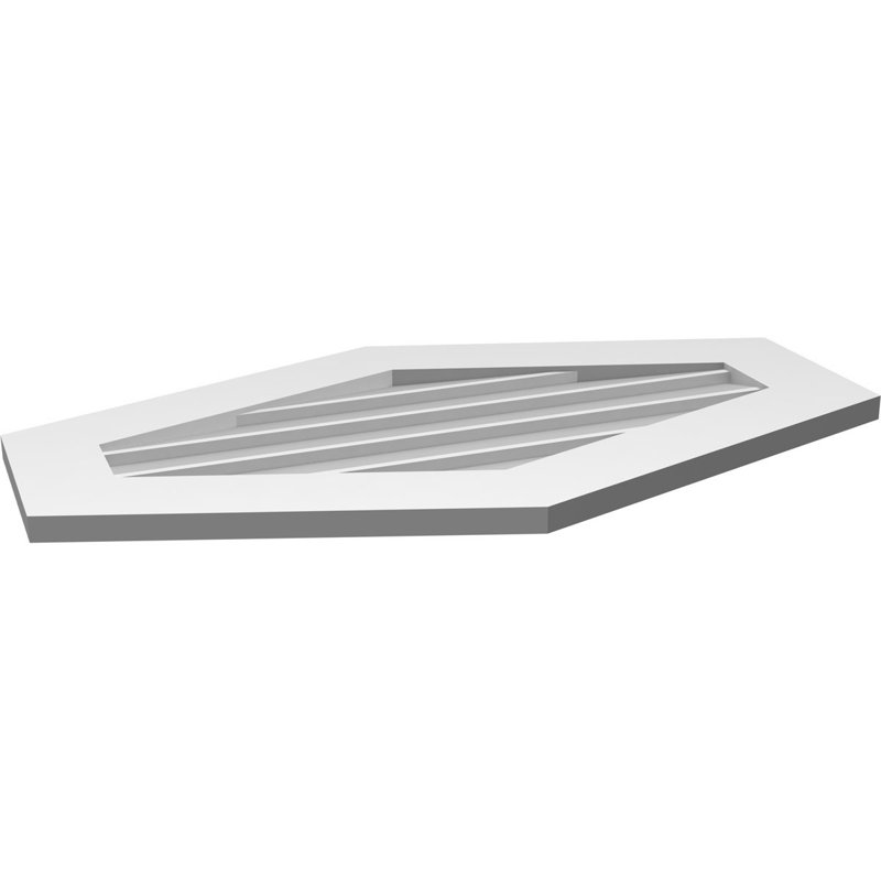 Ventilé vertical à pignon vertical 4/12 po, H 20 po x l 34 po x P 1 po
