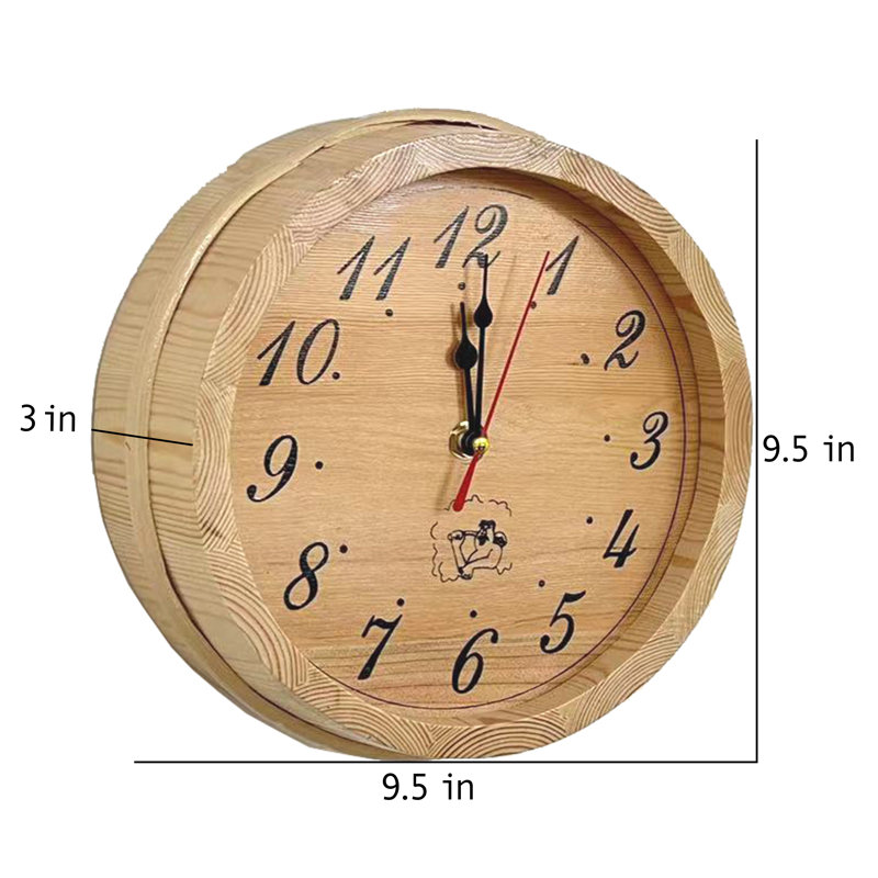 Horloge murale 9,5 "pour sauna
