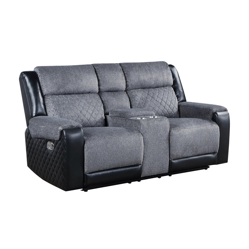 Causeuse inclinable gris / noir ALICIA