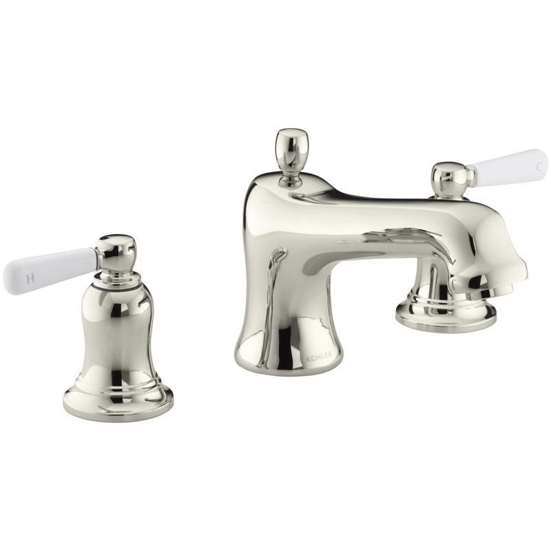Garniture de robinet de baignoire Bancroft pour robinet à fixation sur le comptoir avec bec inverseur et poignées levier, valve non incluse