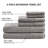 Cotton Waffle Jacquard Antimicrobial Bath Towel 6 Piece Set-2030078543