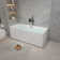 59” x 28.7” Freestanding Acrylic Soaking Bathtub, Alcove Back to Wall or Corner Ractangular  Tub