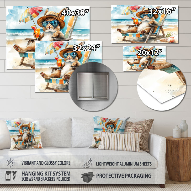Sayler - art mural animaux côtiers, H 24 po x l 32 po x P 1 po, Métal métal