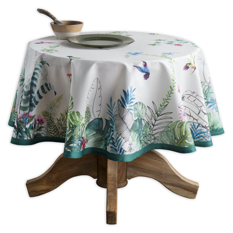 Floral 100% Cotton Round Tablecloth, 69" L x 69" W, Floral 1