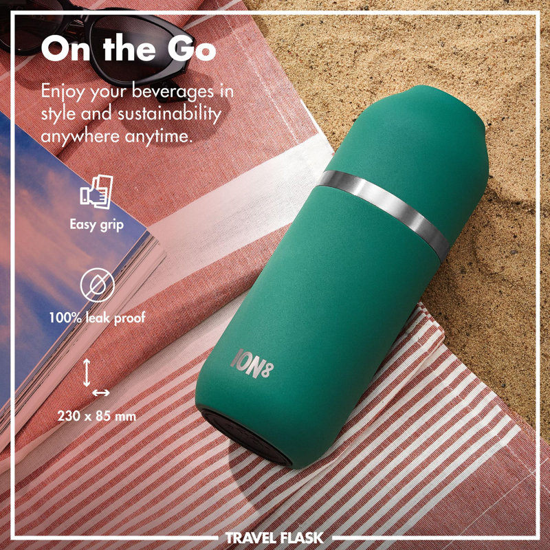 Ion8 Vacuum Insulated Stainless Steel Travel Tumbler, Green