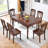 Nut-brown Rectangular Solid Wood Dining Table
