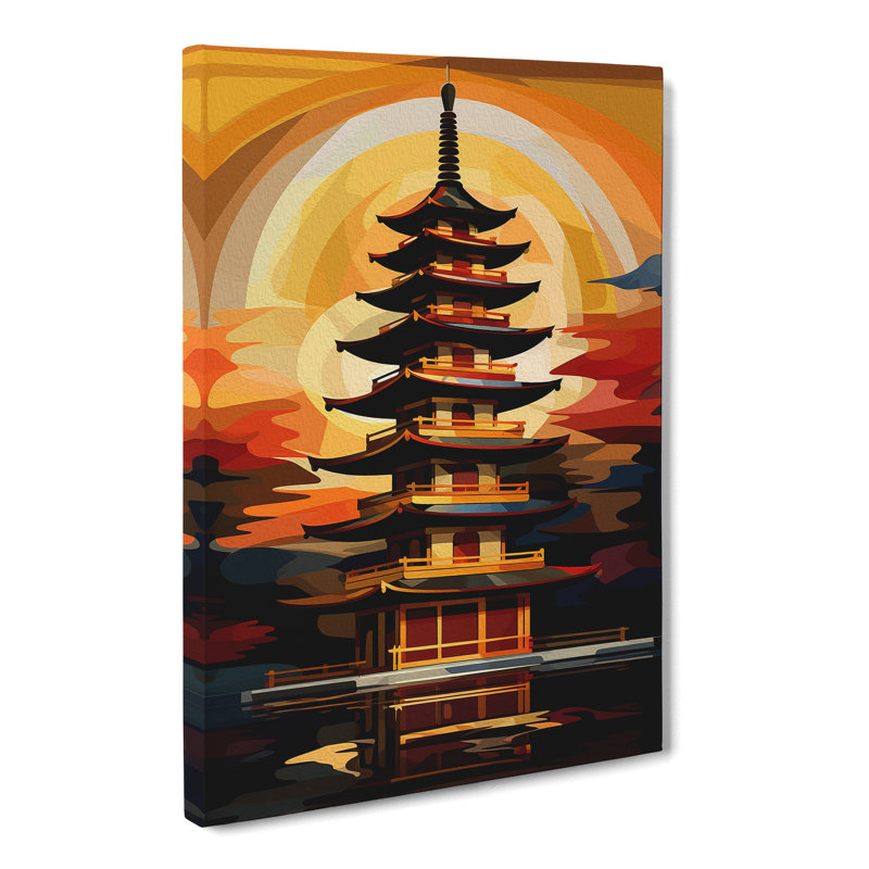 Pagoda Abstract No.2 - Wrapped Canvas, 50cm H x 35cm W x 3cm D