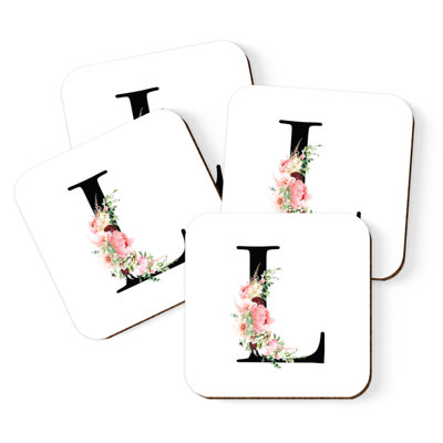 Sous-verre à motif floral rosé