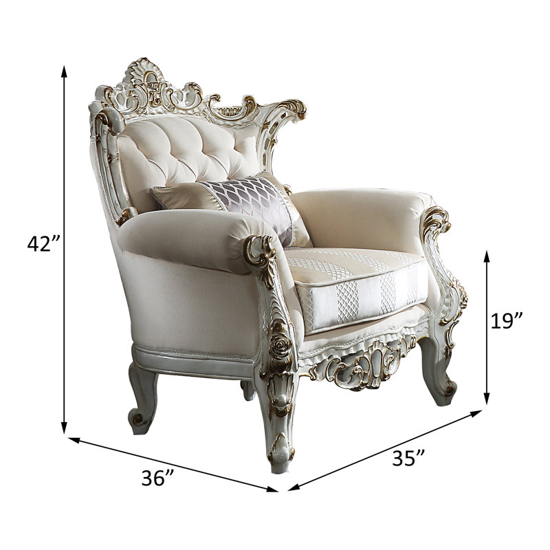 Fauteuil en polyester 38 po Vestavia, Crème, crème