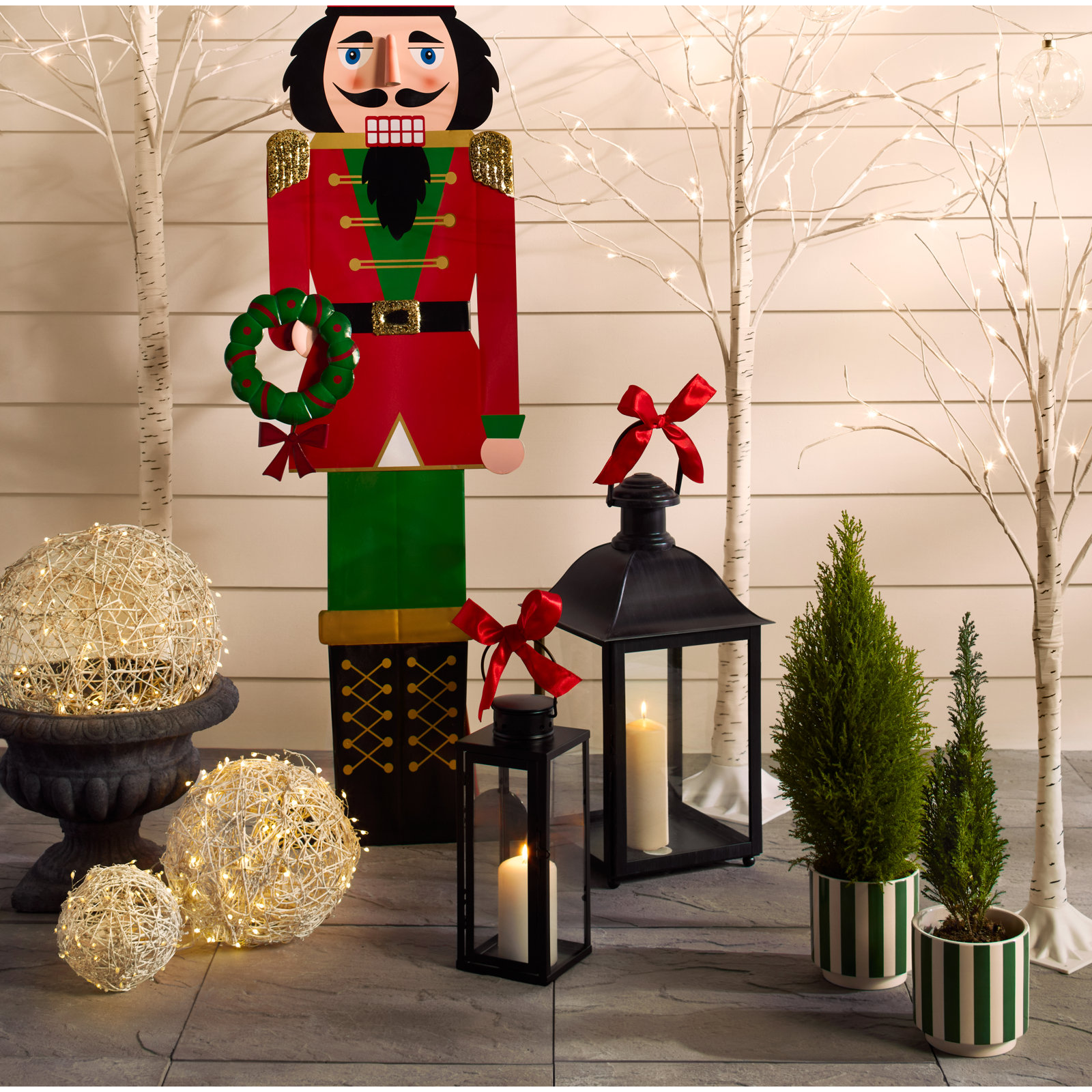 Battery-Operated White LED Vine Ball Set