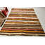 Grand kilim turc rétro brun pour la décoration intérieure idéal pour les chambres à coucher avec un design tribal