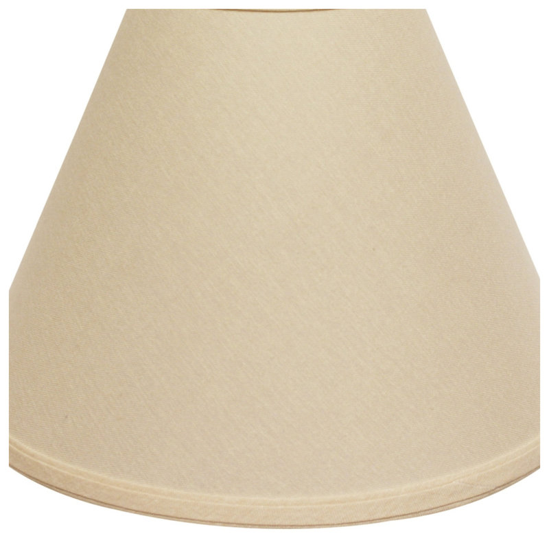 Abat-jour rigide en lin naturel, abat-jour de table beige avec ajusteur rondelle, haut de 6 po x bas de 19 po x hauteur de 13 po