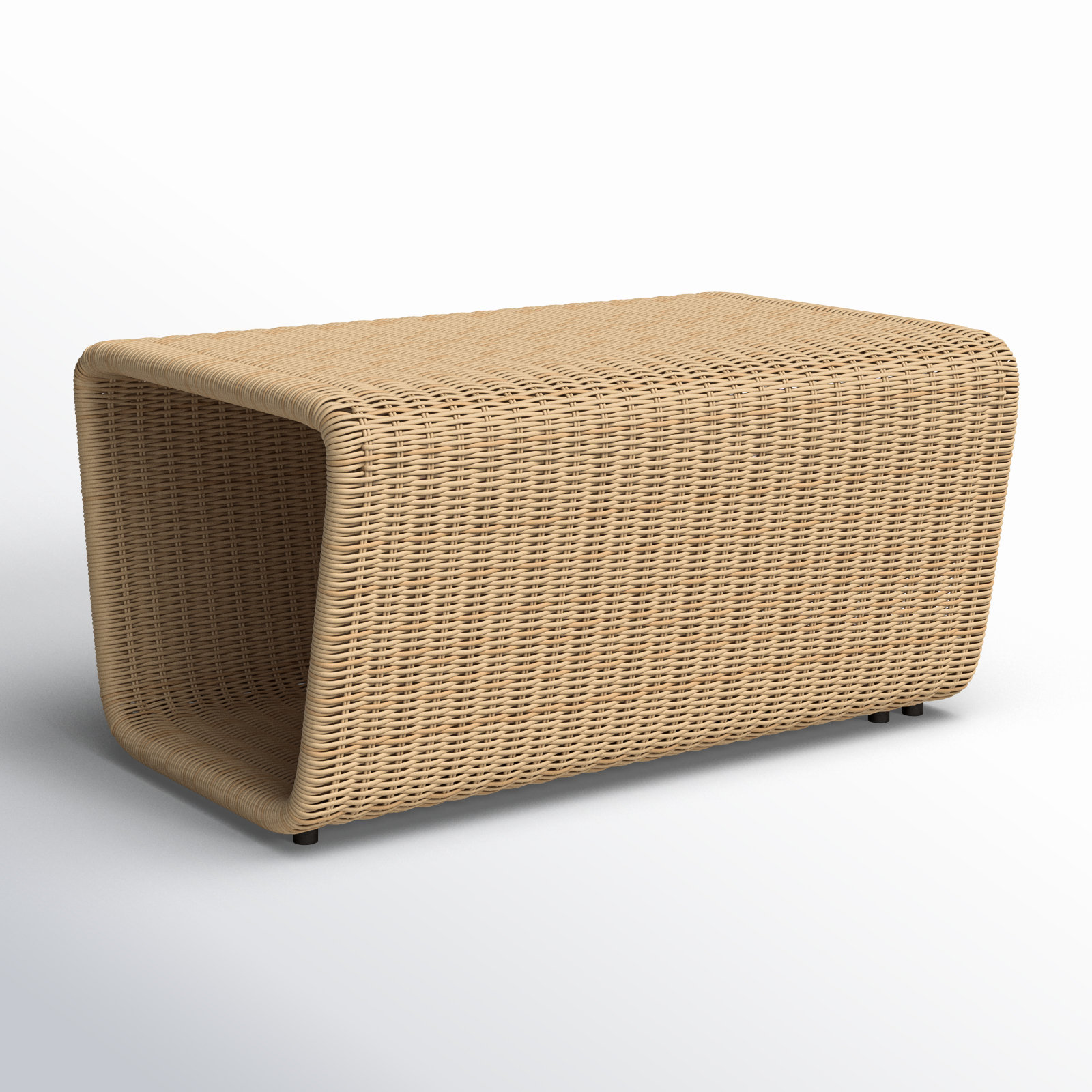 Jimmy Resin Outdoor Ottoman, Natural