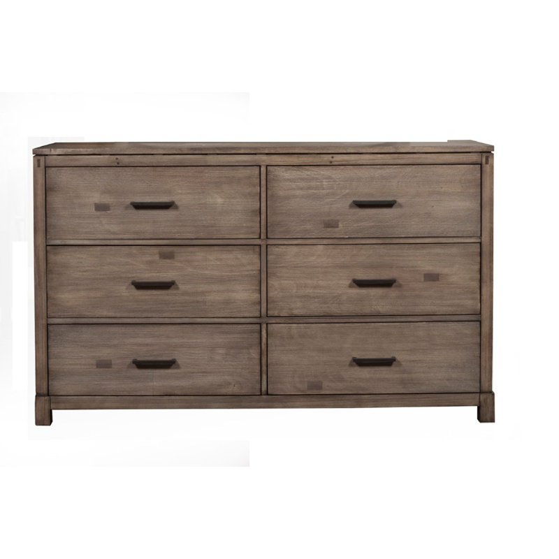 Mahogany Solid Wood 60 " W 6 - Drawer Dresser