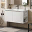 Meuble-lavabo mural flottant avec lavabo en céramique