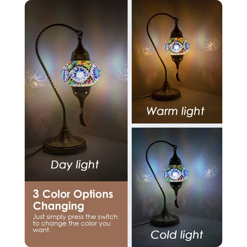 Swan-Neck Glass Bedside Lamp