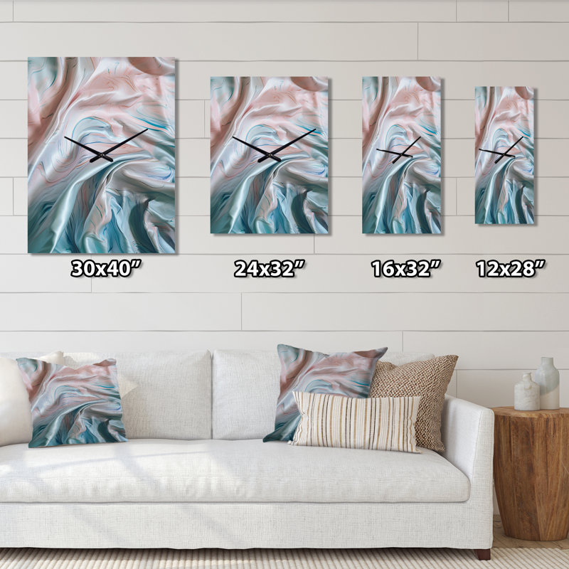 Irchaad - Horloge murale moderne en marbre abstrait, H 40 po x l 30 po x P 1 po