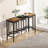 Modern Design Kitchen Dining Table, Pub Table, Long Dining Table Set With 3 Stools, Convenient Hanging Stool Design, Natural+Black-347056201
