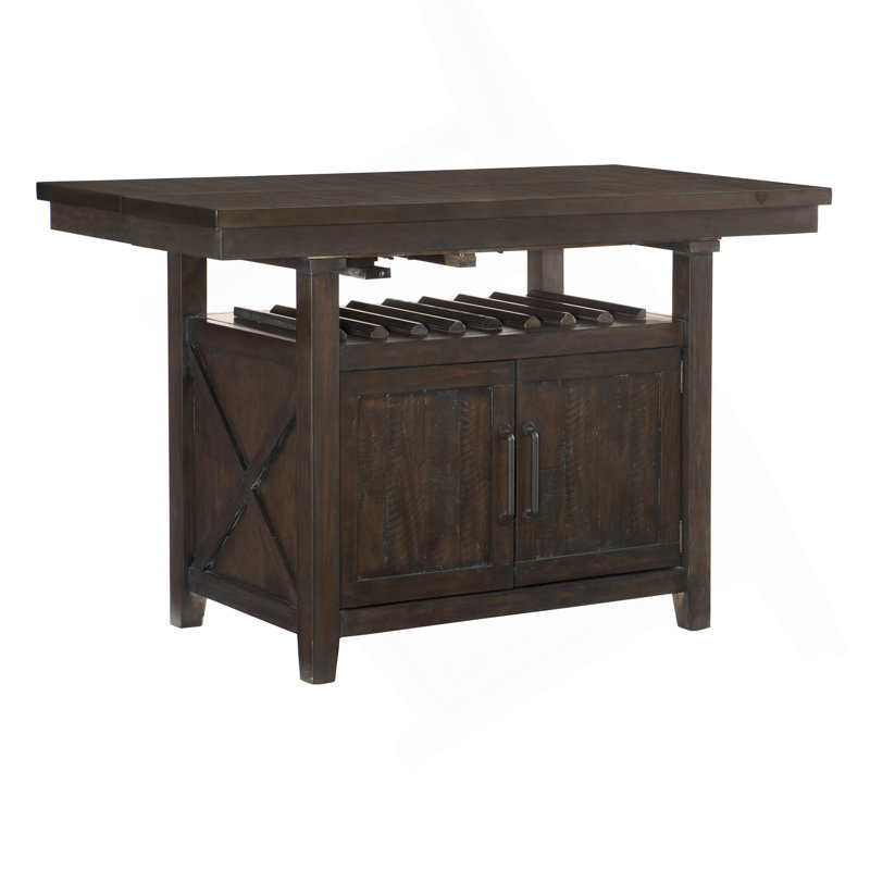 Table de salle à manger à hauteur de comptoir rectangulaire 1Pc avec armoire de rangement