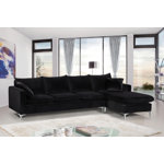 Naomi 110" Wide Velvet Reversible Sofa & Chaise