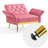 Zianny Velvet Accent Chair with Ottoman-673816103