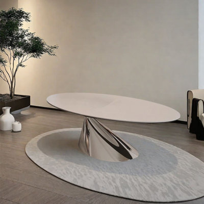 Sintered stone oval dining table