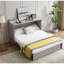 Grey Bed With Organized Storage, Soft Foam Mattress & Charging Plug Space Folding Bed, Grey, Storage Box Adapter