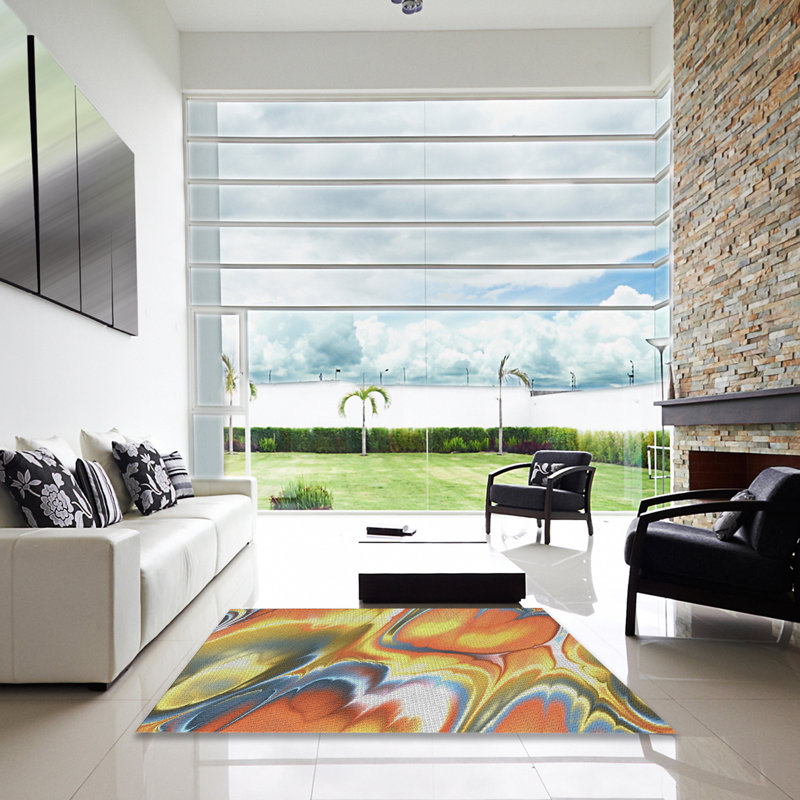 Abstract Indoor Rug, Square 3'