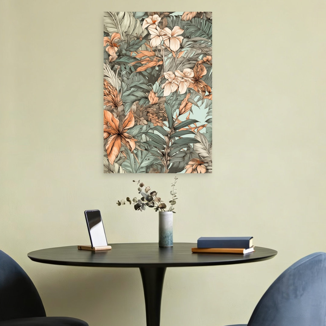 Lush Tropical Botanical Serene Vibrant Abstract Nature Tropical Wall Art Print