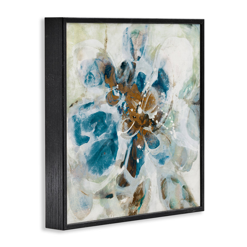 «Distorsed Splatter Abstraction», art de la giclée encadrée par Liz Jardine, H 12 po x l 12 po, Giclée encadrée noir minuit