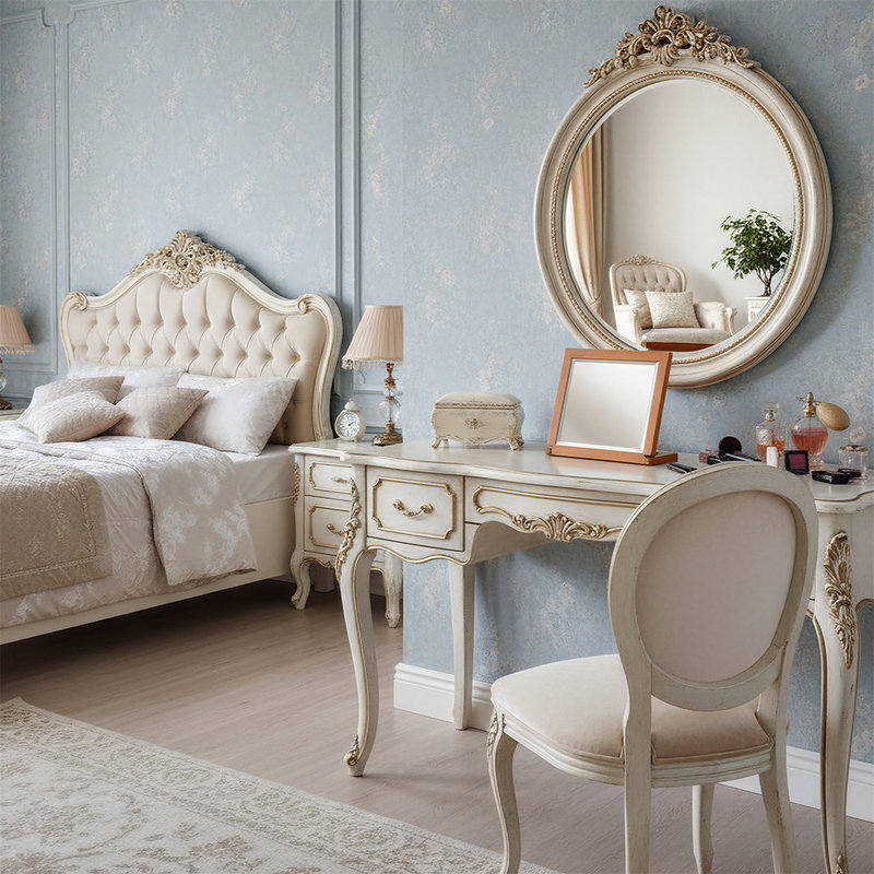 Adjustable Wooden Tabletop Mirror