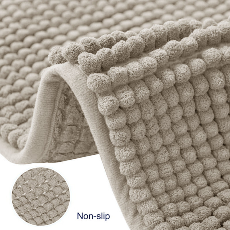 Luxury 100% Microfiber Chenille Door Mat - Soft, Absorbent And Non-Slip Floor Mat, Silver, 40 cm x 60 cm