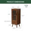 Armoire décorative Mid-Century moderne en chêne massif 39 po avec 2 tiroirs, porte cannelée-2032617437-2032617426